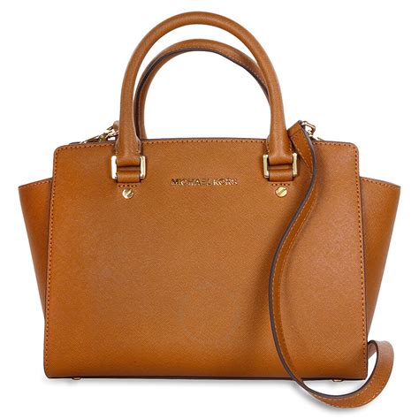 michael michael kors selma saffiano leather medium satchel in macys|Michael Kors selma satchel.